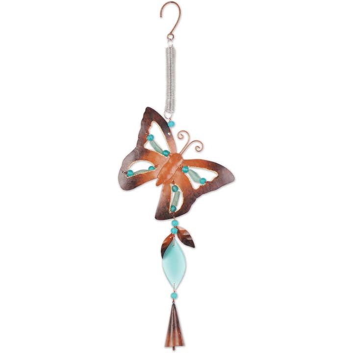 BoHo Chic Butterfly Garden Bouncy Chime - CA95262 for wholesale by Sunset Vista Designs