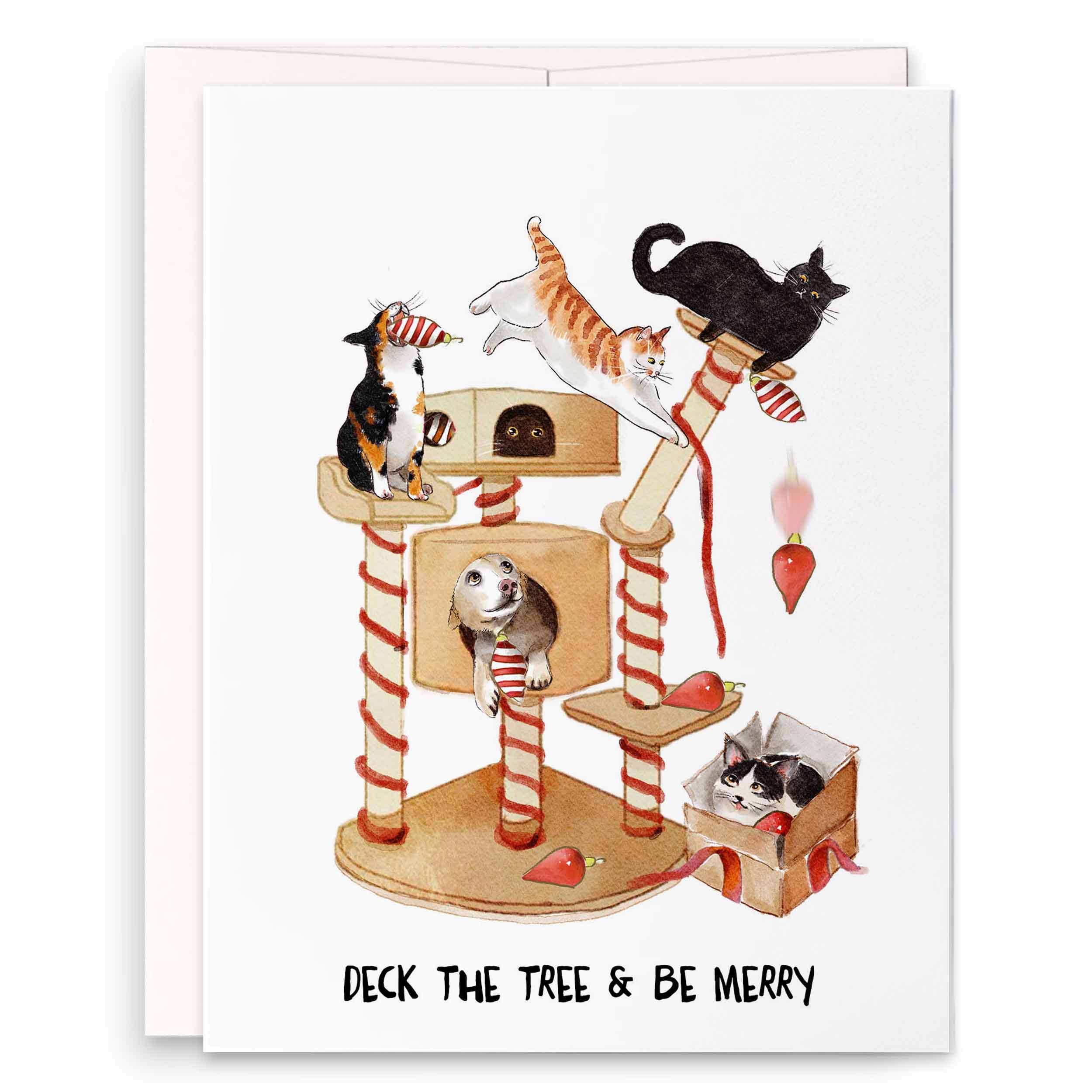 Liyana Studio – wholesale Christmas card – Deck The Tree - Funny Christmas Card0