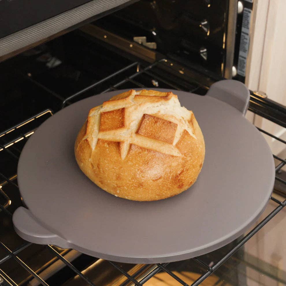 EcoQuality – Tabuleiro de pizza por atacado – GPS1416-G para GPS16-G, 14x16" Retângulo, Cabo de 15", 16" Redondo, Cinza Pedra Antiga Vidrada Pedras para Pizza7