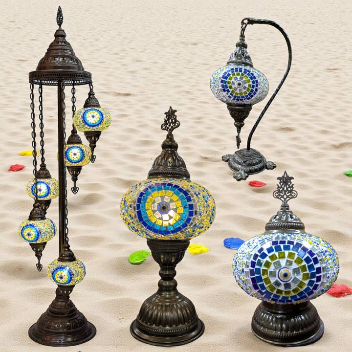 Blue Eye Mosaic Lamp for wholesale by Import Corner