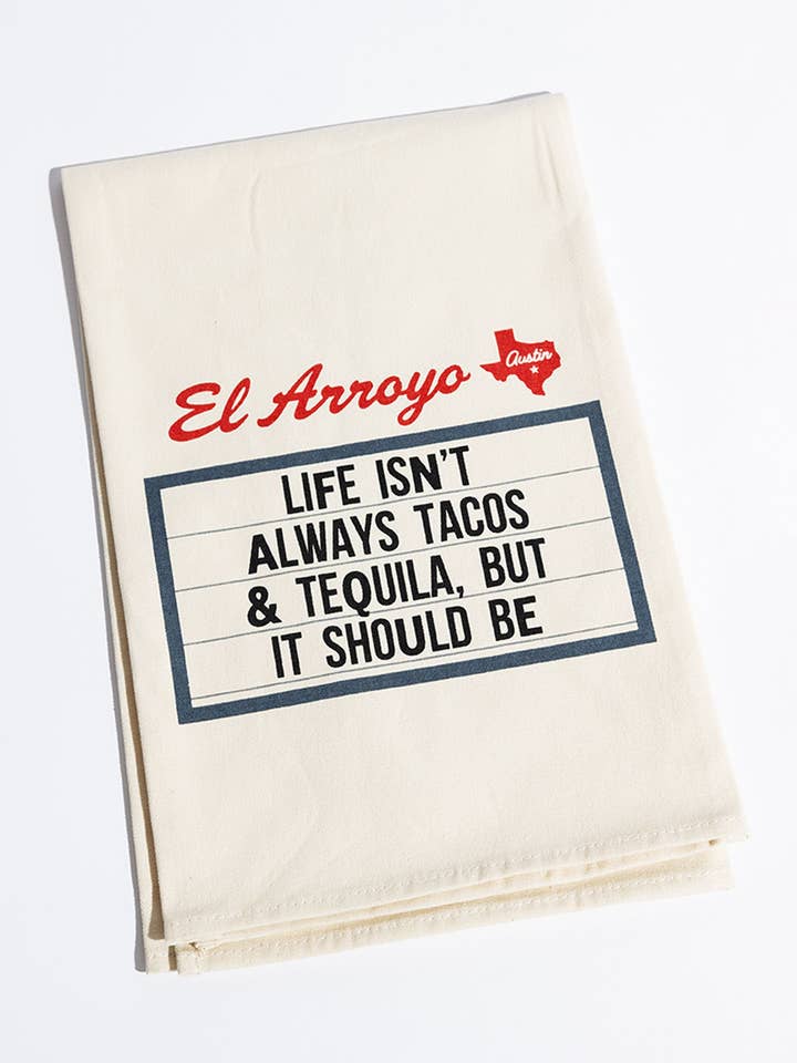 Tea Towel - Tacos & Tequila for wholesale by El Arroyo