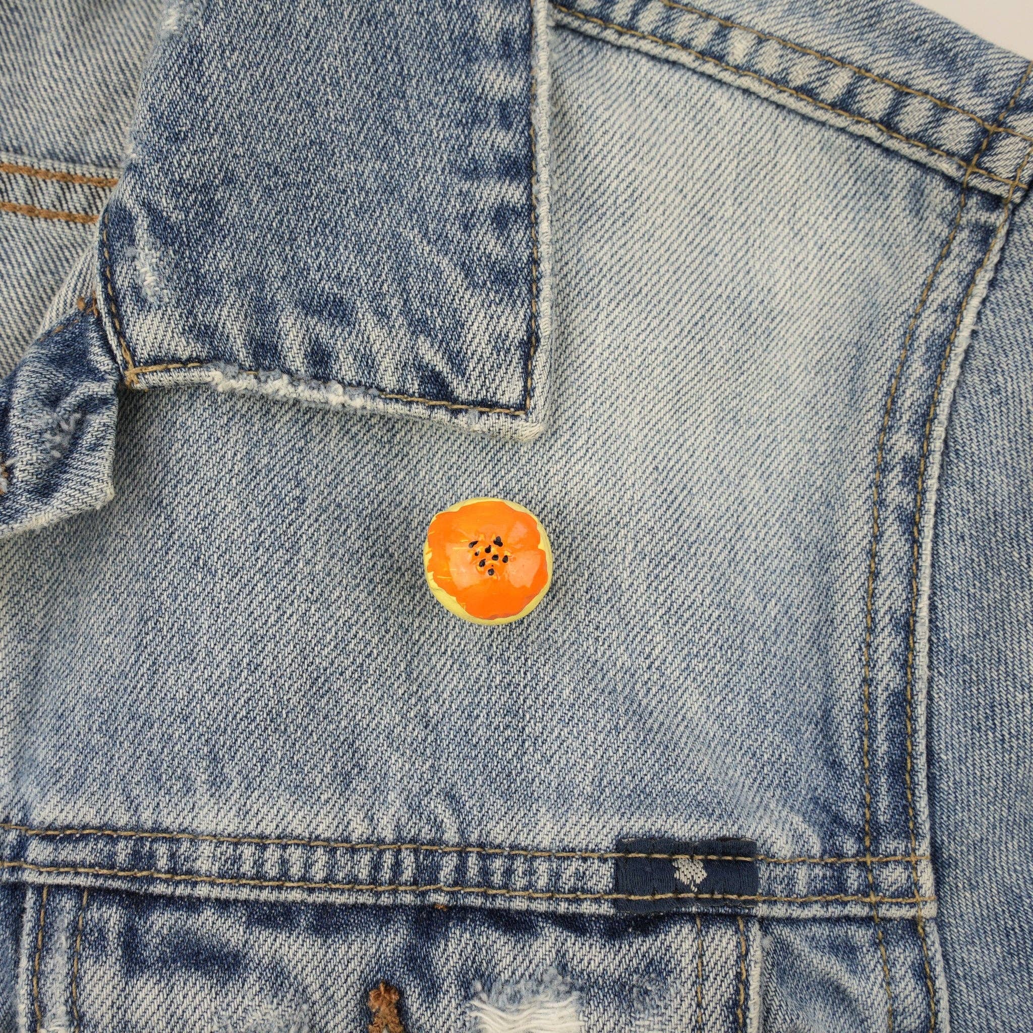 Mini Story Co - Wholesale Lapel Pin/Button - Dan Huang Su Pin | Miniature Taiwanese Mooncake Pastry Brooch | Chinese Dessert Pin | Asian Food Badge | Salted Egg Yolk Mooncake Accessory0