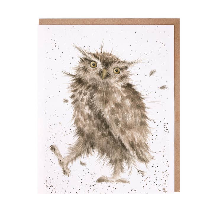 Little Hoot Single Card for wholesale by Wrendale Designs