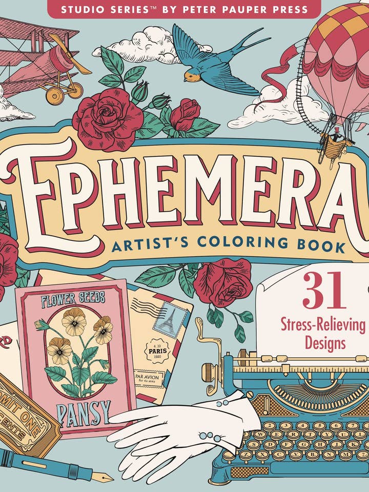 Ephemera Adult Coloring Book for wholesale by Peter Pauper Press
