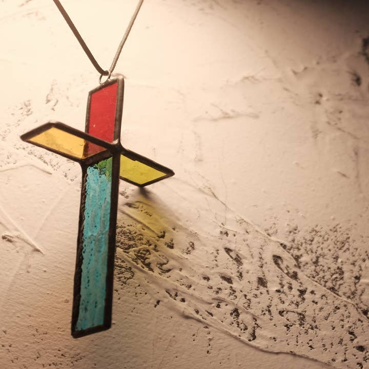 LuminaSalina - Wholesale Suncatcher - Sun Catcher - Christian Cross Stained Glass Jesus Christ Christian Gift Car Charm Home Decor4