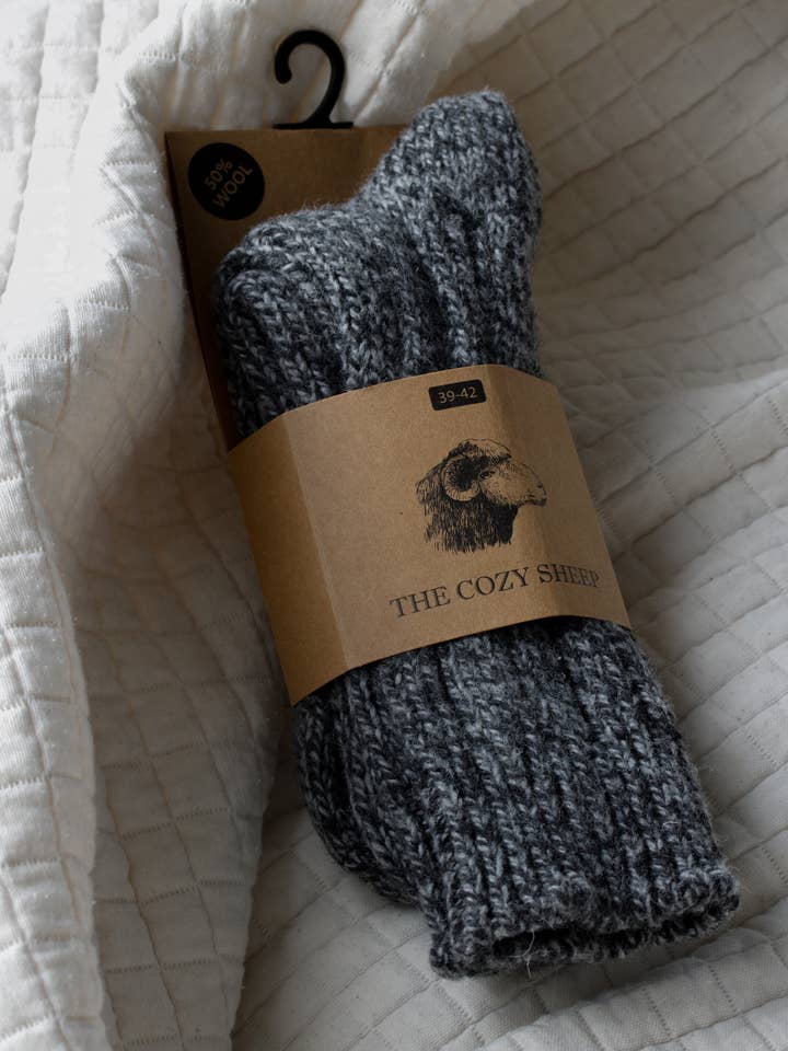 The Cozy Sheep – Großhandel Socken - Unisex – Wollsocken - Dunkelgrau4