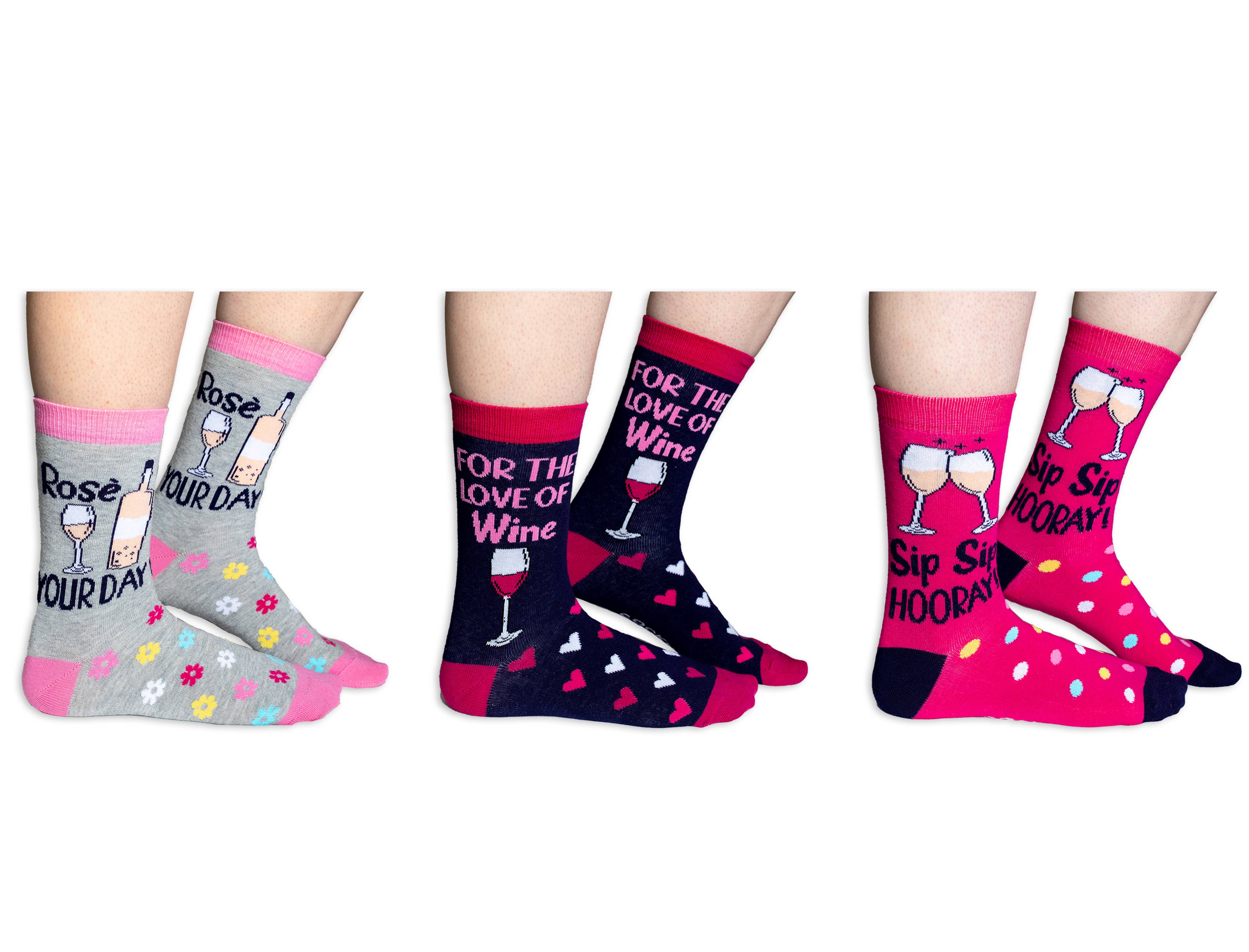 Sock Academy – Großhandel Socken – Damen – Wine Socks – 3 Paar passende Socken | Cockney Spaniel1