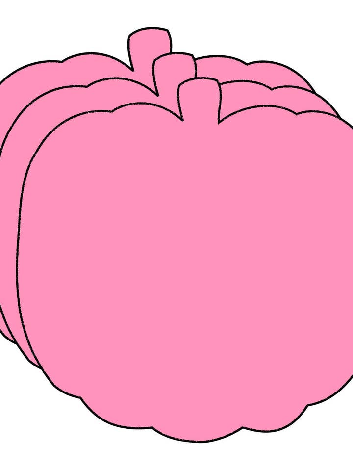 SHAPES ETC. Small Single Color Creative Foam Cut-Outs - Pretty in Pink-O-Ween Pumpkin for wholesale by Creative Shapes Etc.