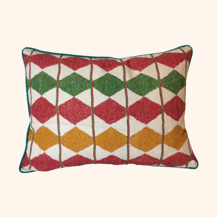 Sapowaydidi Cushion - Red, Mustard, Green for wholesale by Amechi