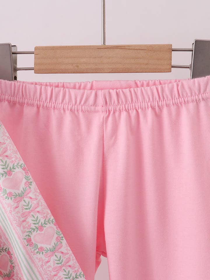 Mom & Co. - Wholesale Top & Pant Set - Kids - Pink bow floral pants set1