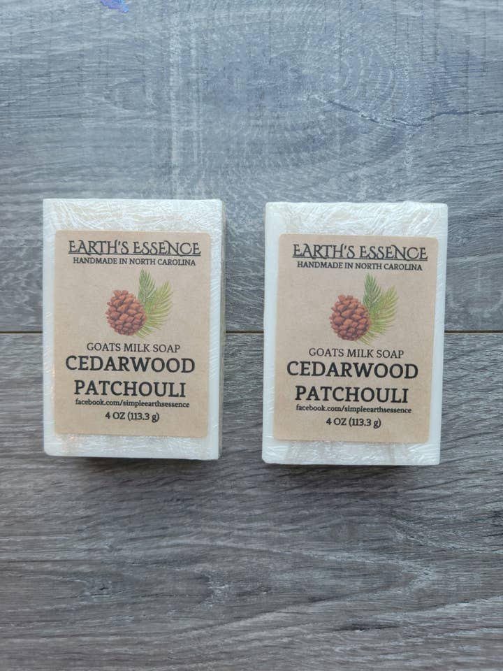 Zedernholz Patchouli 4 oz Ziegenmilchseife für den Großhandel von Earth's Essence