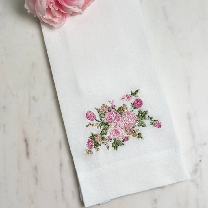 Vintage Floral Towel for wholesale by Arte Italica & Crown Linen Designs