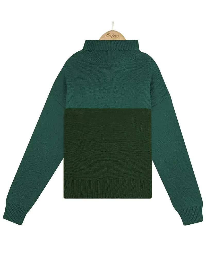 Fashion Combination – Pulôver - Mulher por atacado – Camisola de malha de manga comprida colorblock9