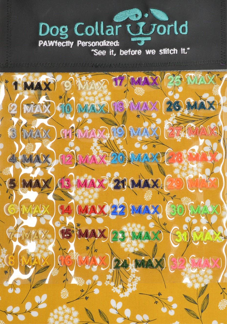 Dog Collar World - Wholesale Pet Collar - Dog - Mustard Floral Collar1