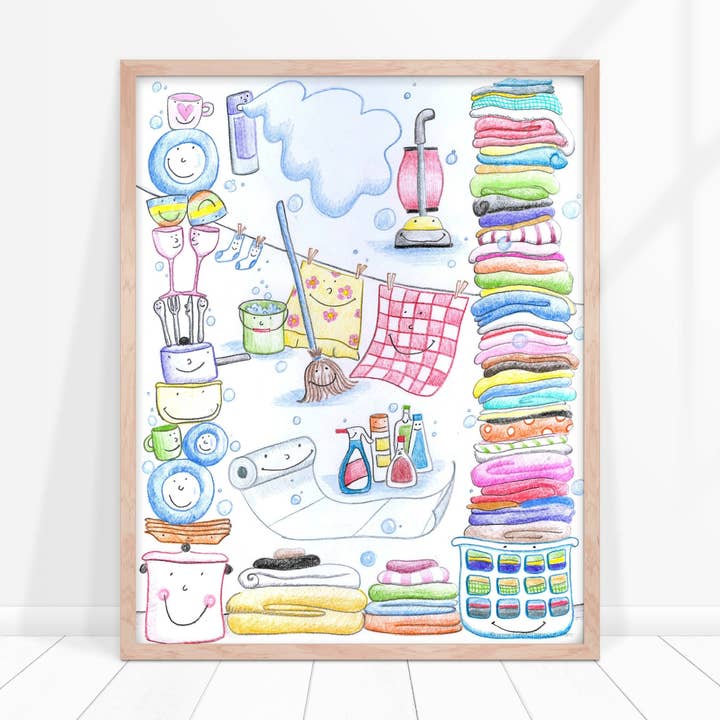 Whistle While You Work wall art print for wholesale by Whimsy Studios