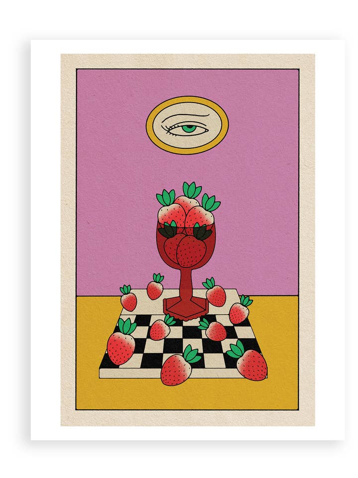 Strawberry Fields Art Print for wholesale by Allison Poplett