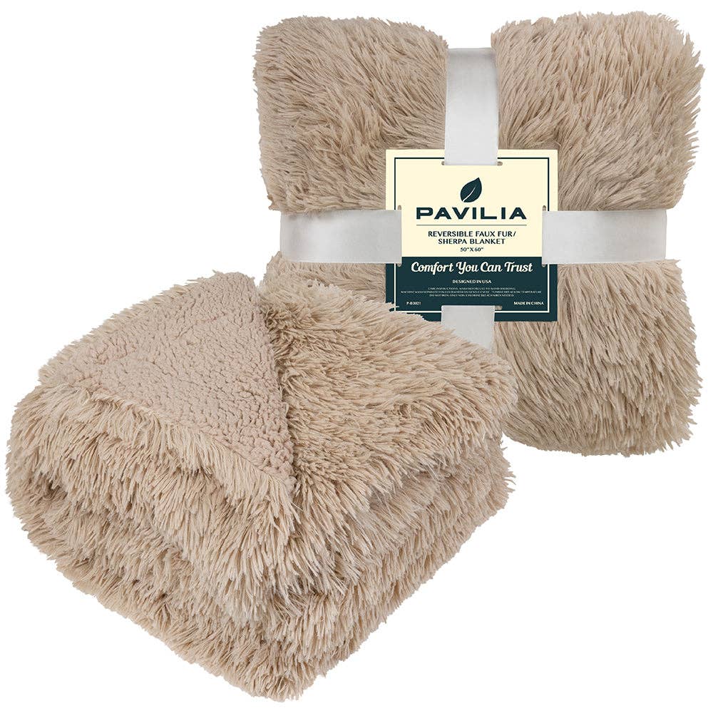 Pavilia - Wholesale Decoratiedeken - Pluche Sherpa Plaid van Imitatiebont44