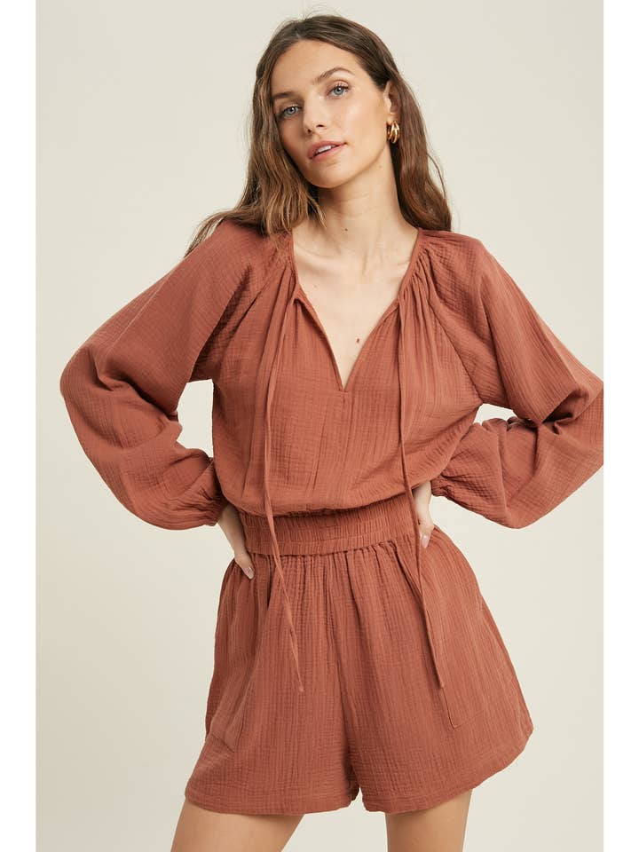 TUTA IN GARZA DI COTONE CON TASCHE / WL22-6346 per la vendita all'ingrosso da parte di Wishlist Apparel