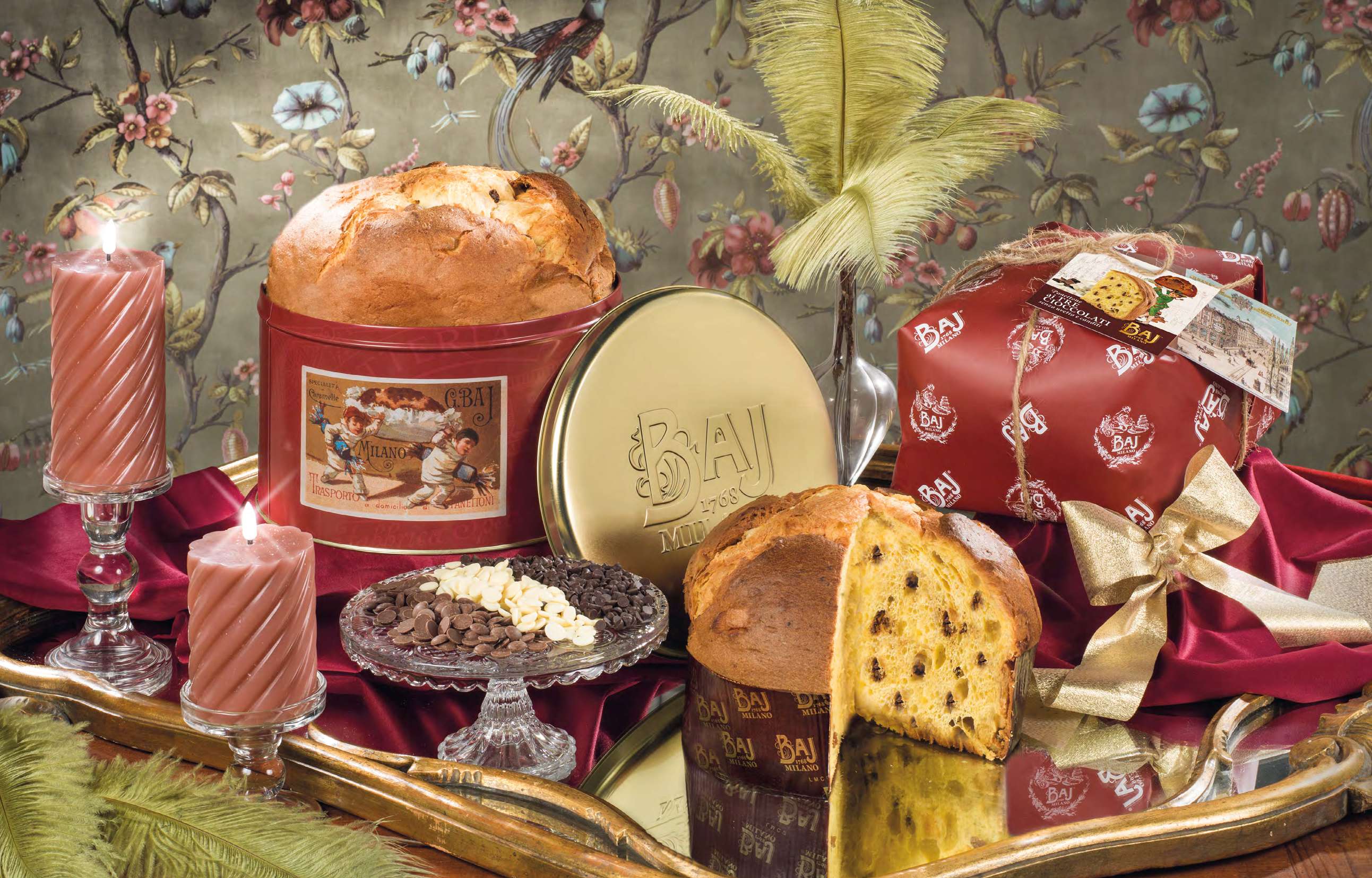 Baj  - Dal 1768 - Wholesale Cake - BAJ 1768 - Three Chocolates Panettone - Tin box - 1kg1