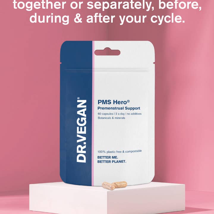 DR.VEGAN - Wholesale Oral Supplement/Vitamin - PMS Hero® | 60 Capsules | Relieves PMS Symptoms | Natural2