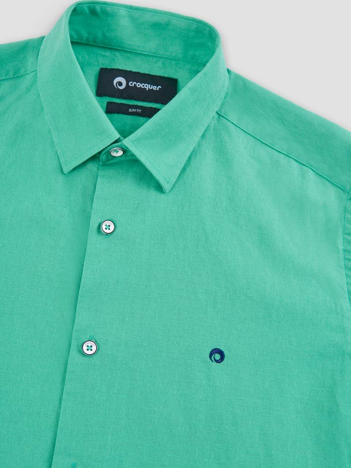 Bomull linne långärmad skjorta för wholesale av CROCQUER
