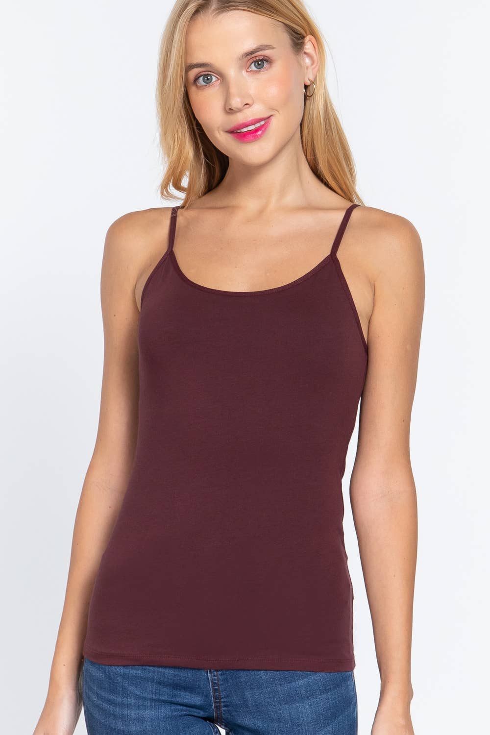 Active Basic | Active USA - Wholesale Camisole - Dames - Eenvoudig verstelbare cropped cami met spaghettibandjes en plankbeha17