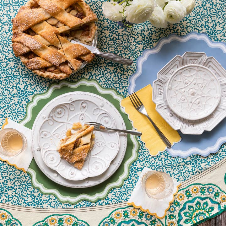 Gatherings by Curated Paperie - Wholesale Disposable Placemat - Green Fancy Scallop Paper Placemat4