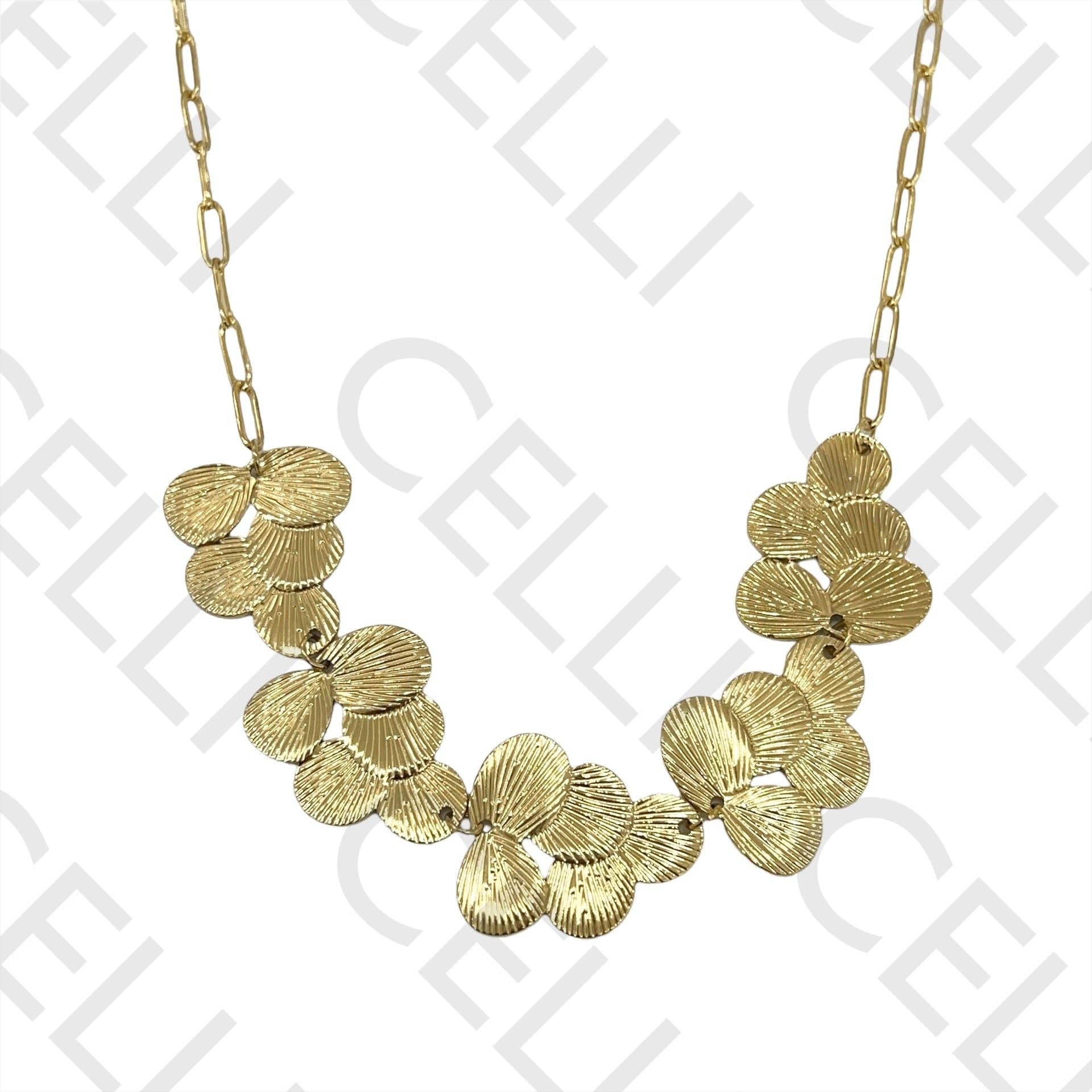 Celli Biju – wholesale Stora halsband – Stål halsband med lövdesign2