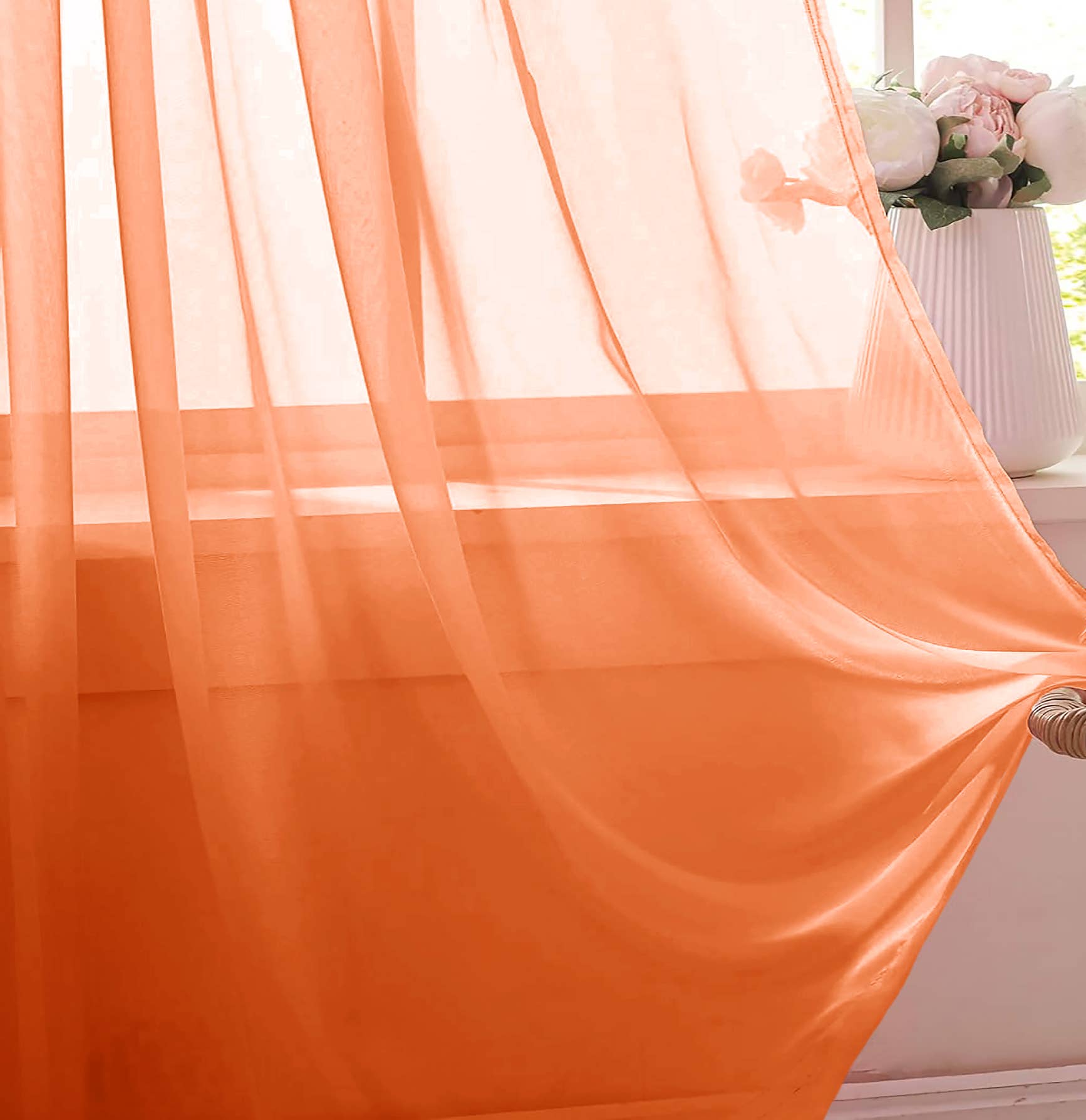 home mart goods - Wholesale Curtain - 84" Long, 2 Panels - Sheer Window Rod Pocket Curtain Set17