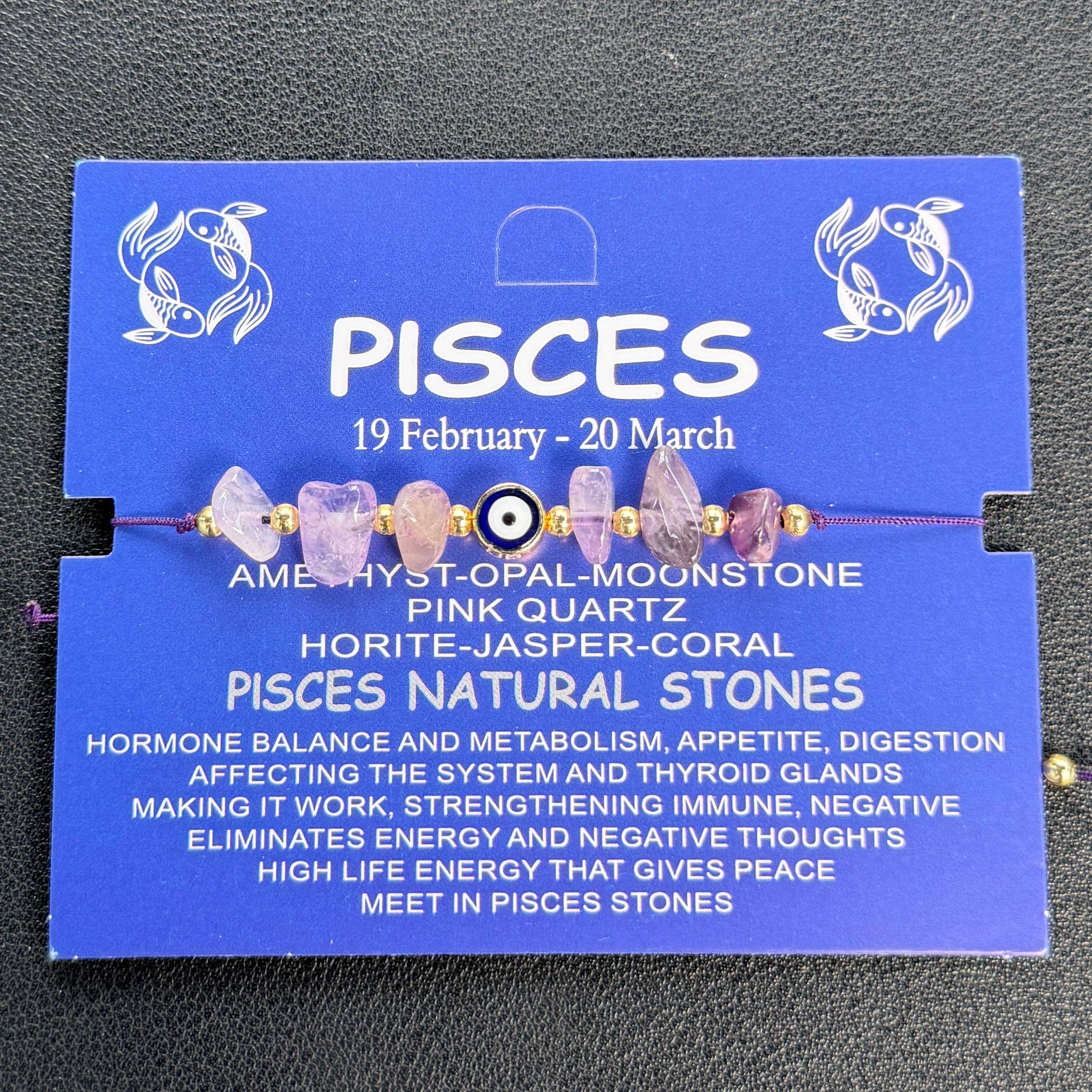 Loli - Vendita all'ingrosso Bracciale con perline - Bracciale con Carta | Bracciale Zodiacale | Occhio di Malocchio in Pietra Naturale7