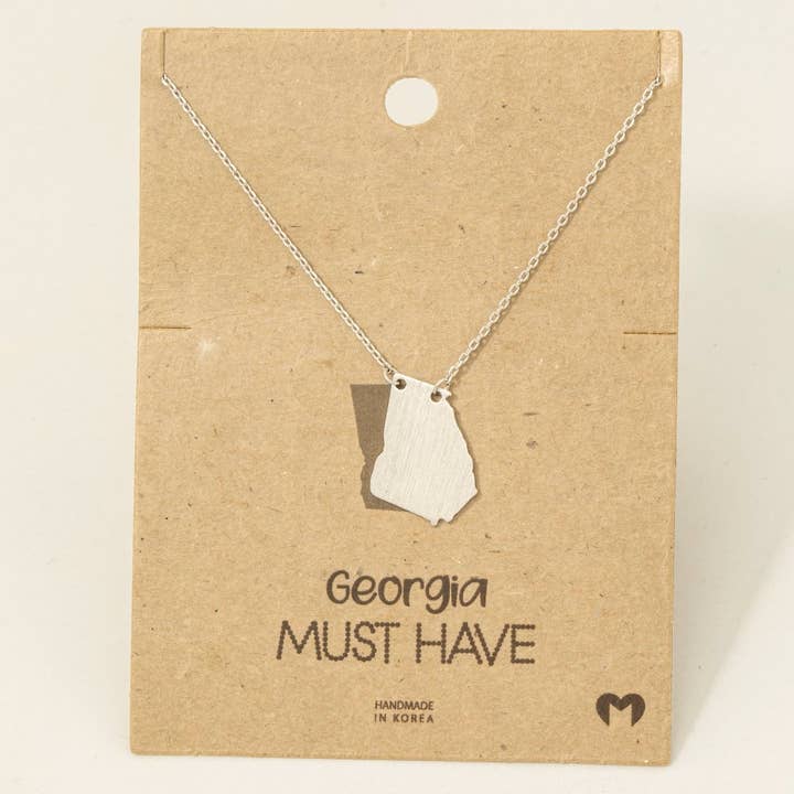 Georgia State Pendant Necklace for wholesale by Fame Accessories