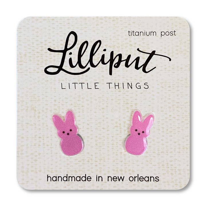 Lilliput Little Things - Wholesale Stud/Post Earrings - Marshmallow Easter Bunny Earrings // Easter Earrings0