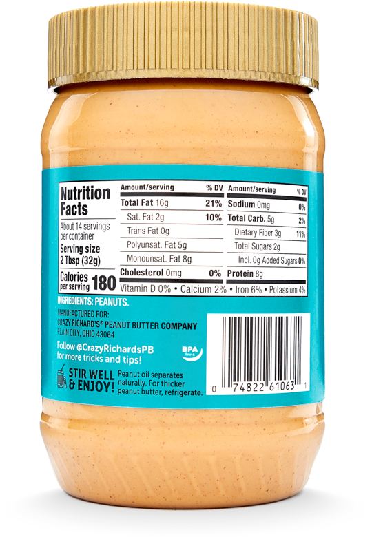 Crazy Richard's - Wholesale Nut Butter - Creamy Natural Peanut Butter1