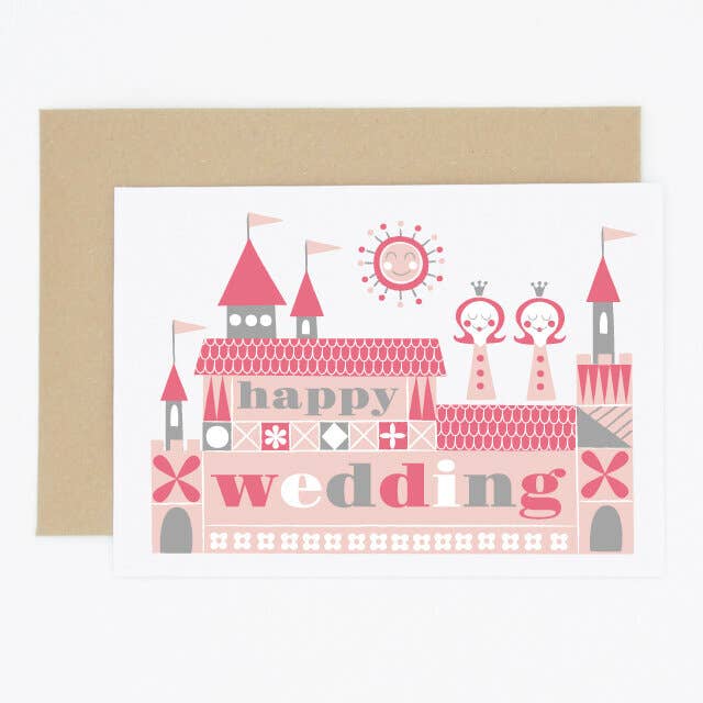 Märchenschloss Hochzeitskarte, gleichgeschlechtlich, Frau/Frau für den Großhandel von Madame Annie et Fils