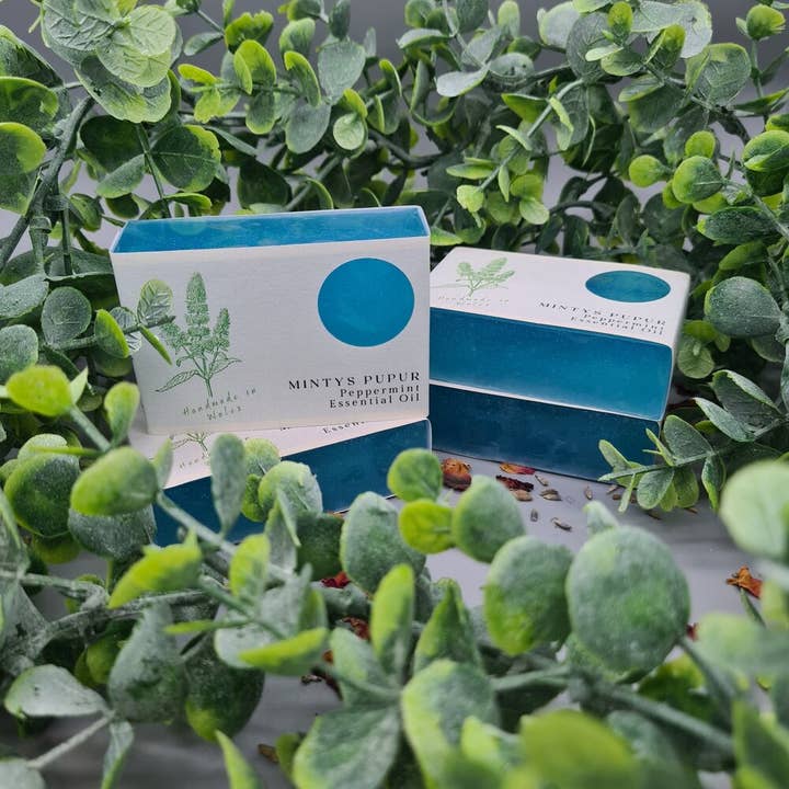 Peppermint Sparkle Essential Oil Soap Bar for wholesale by Deryn Wen Gifts