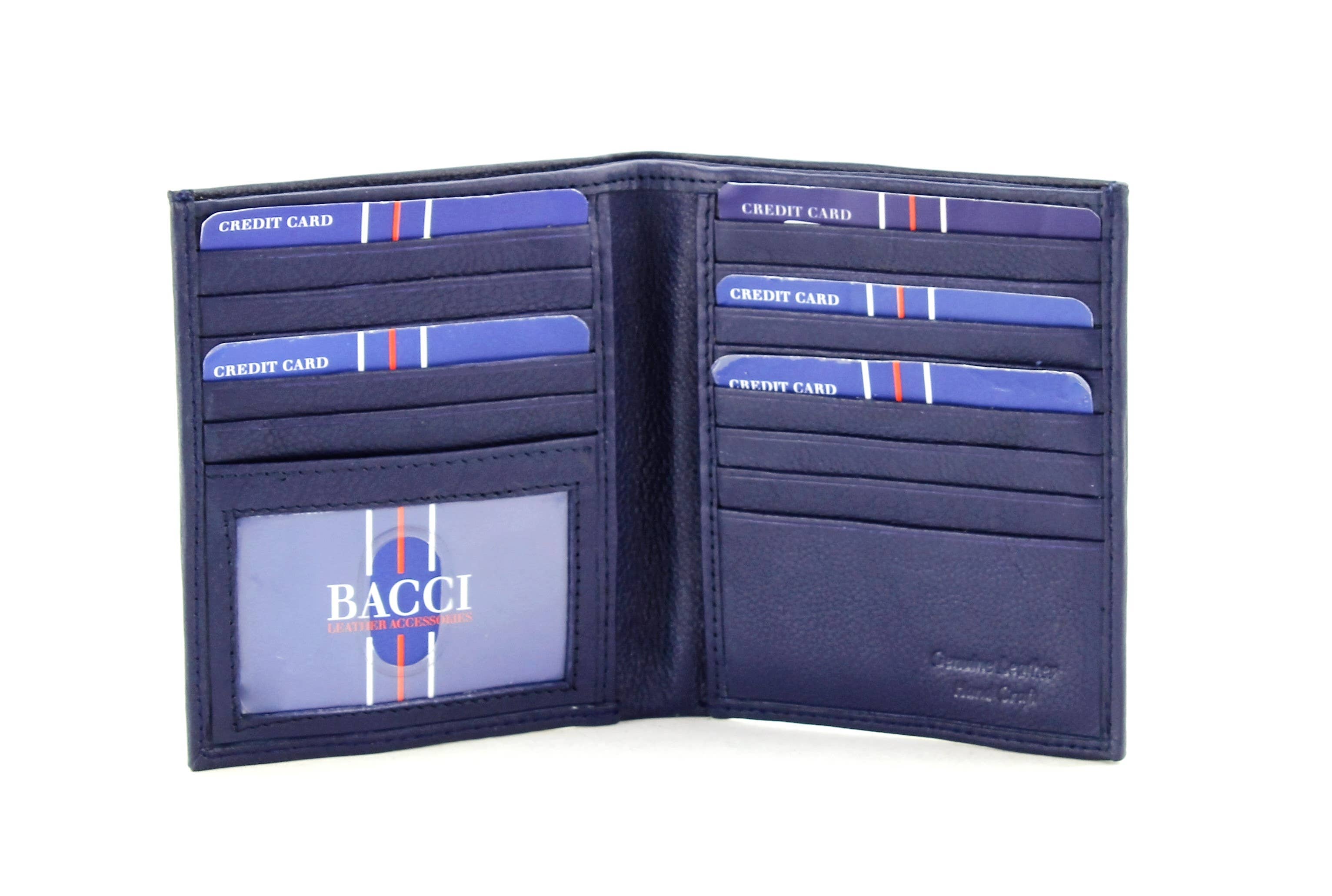 Leather Impressions Inc – Carteira – Homem por atacado – Hipster de couro de vaca de grão superior Bacci W/89816