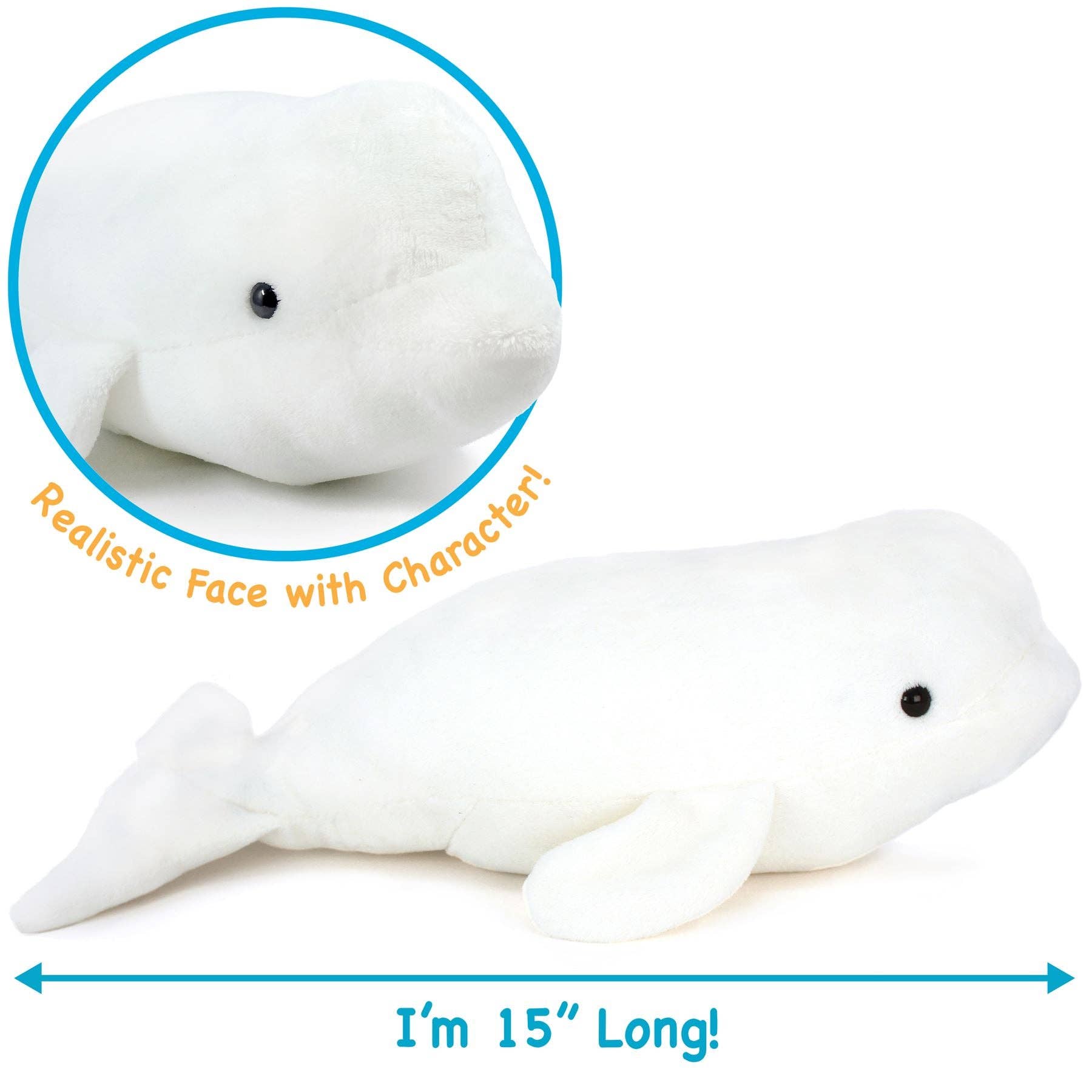 VIAHART Toy Co. - Wholesale Stuffed/Plush Toy - Kids & Baby - Billiam The Beluga | 15 Inch Stuffed Animal Plush3