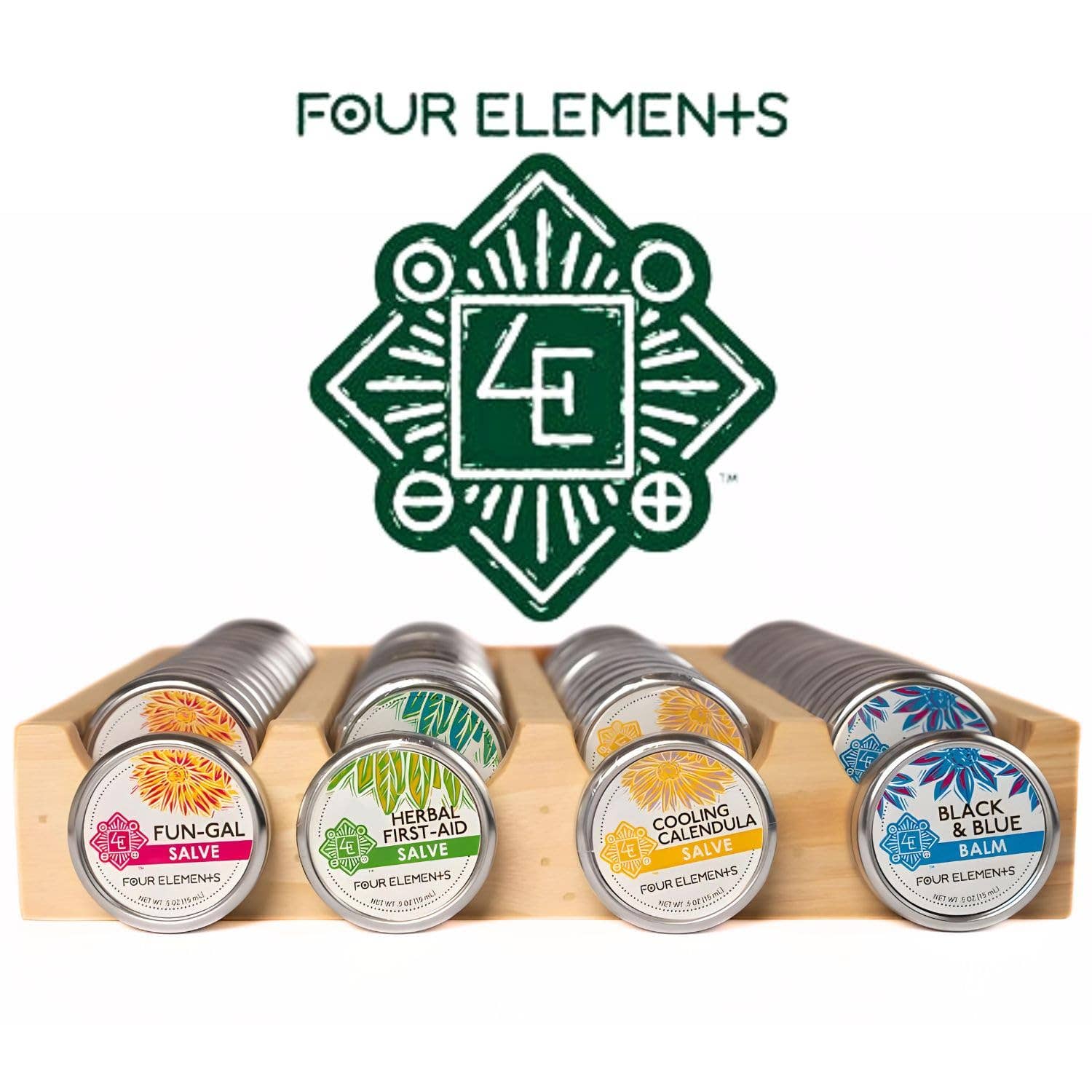 Four Elements Organic Herbals – Engroshandel Plejende salve – Urte førstehjælpssalve - .5 oz7
