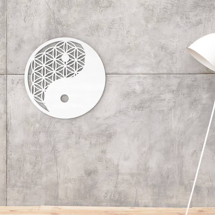 PeroWorx Designs - Wholesale Wall Accent - Yin Yang Flower Of Life Wood Wall Décor, Wall Art3
