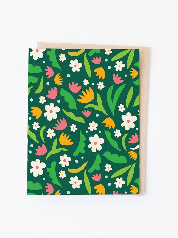 Calypso floral blank note card for wholesale by Graphic Anthology Greeting Cards
