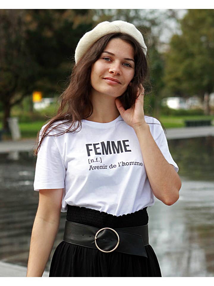 Un Rêve Français - Wholesale Screen Printed T-Shirt - Women's - “Woman, man's future” T-shirt5