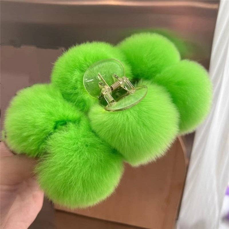 FurDecoration – Engroshandel Hårspænde - Dame – Fluffy Rex kaninpels store hårkloklip9