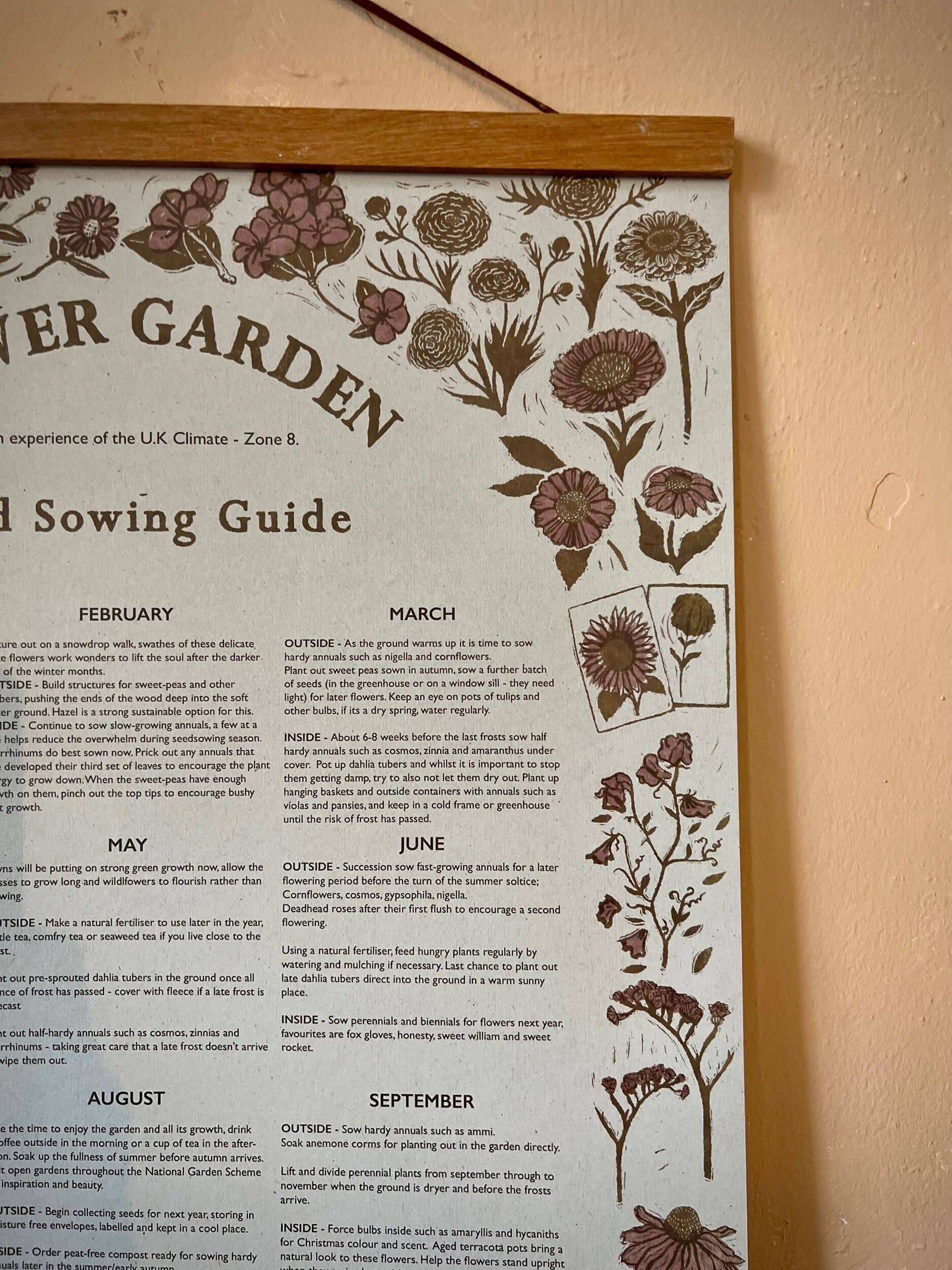 Rosanna Morris - Wholesale Poster - Flower Garden Seed Sowing Guide2