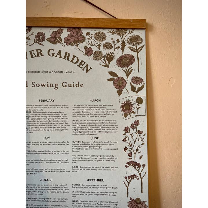 Rosanna Morris - Wholesale Poster - Flower Garden Seed Sowing Guide2