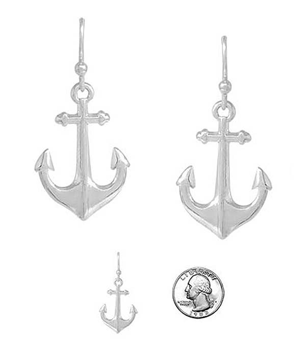 Jewelry Max - Wholesale Dangle Earrings - ( H243 )  NAUTICAL THEME METAL EARRING - ANCHOR0