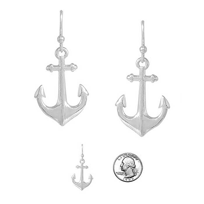 Jewelry Max - Wholesale Dangle Earrings - ( H243 ) NAUTICAL THEME METAL EARRING - ANCHOR