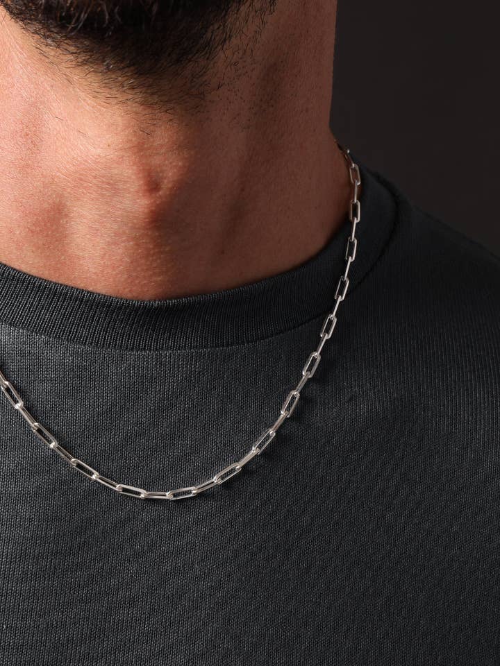 Collier à chaîne torsadée allongée en argent sterling 925 pour homme pour la vente par We Are All Smith