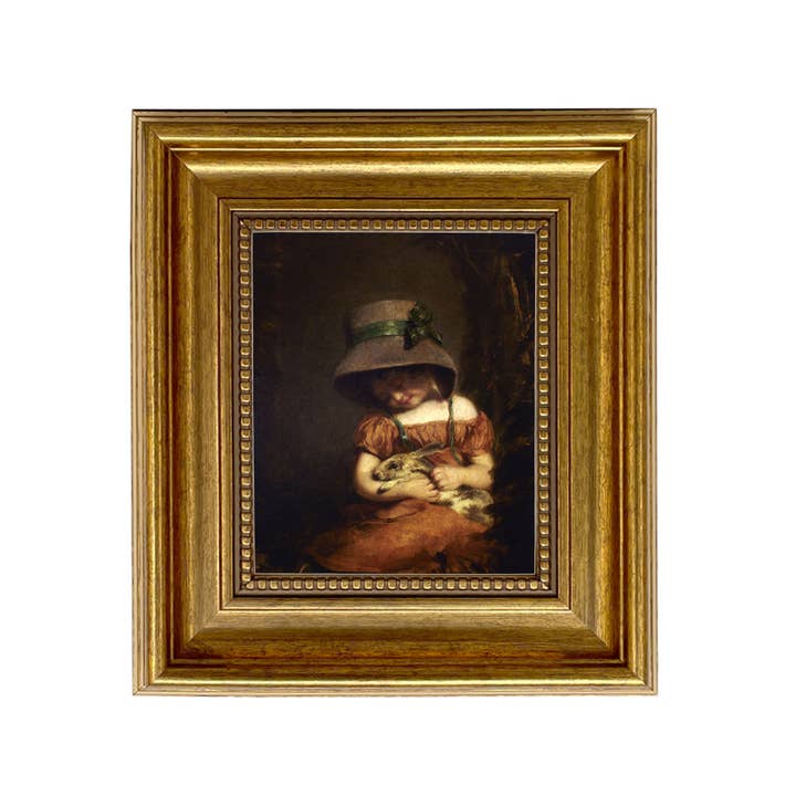 Madison Bay Co. - Historical Home Decor Reproductions - Vendita all'ingrosso Dipinti/Disegni - Stampa su Tela di Dipinto Vintage di Ragazza con Coniglio0
