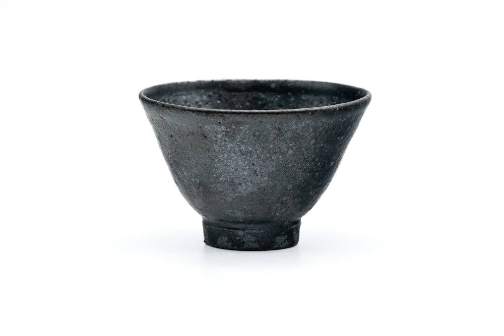 Tezumi - Wholesale Coffee/Tea Cup - Japanese Teacup - 菅原顕悟 Kengo Sugawara - Black Asagao-gata Yunomi - 60ml