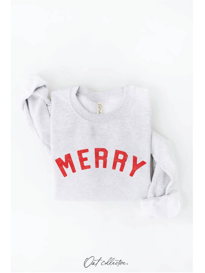 OAT COLLECTIVE - Wholesale Graphic Sweatshirt - Women's - MERRY Graphic Sweatshirt